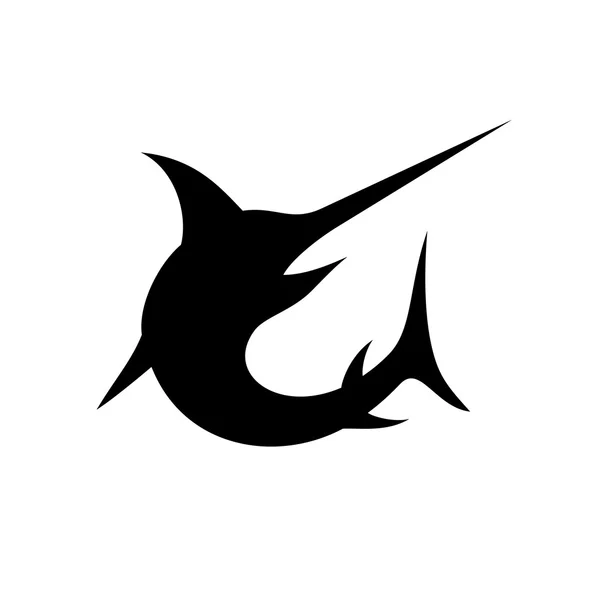 Zwaardvis zwart silhouet — Stockvector