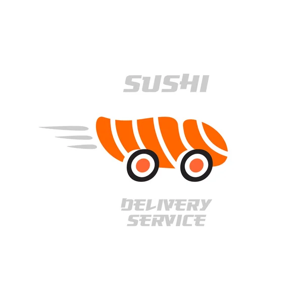 Sushi logotipo do serviço de entrega —  Vetores de Stock