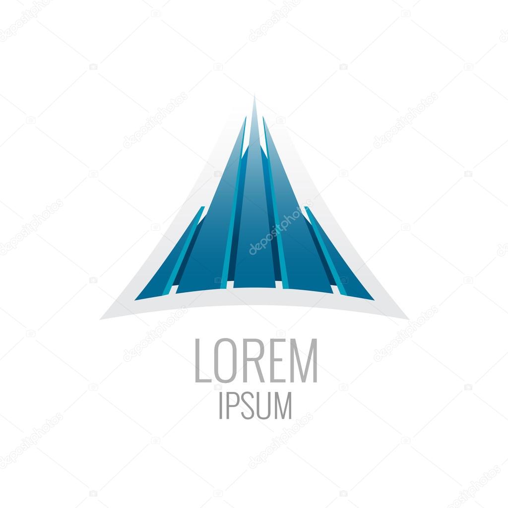 Construction logo template. Abstract triangle buiding sign.