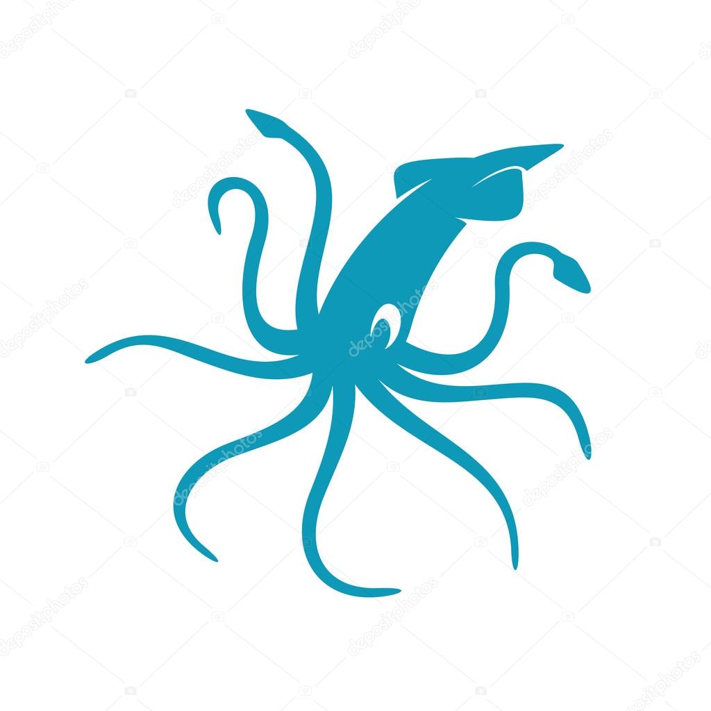 Blue Squid silhouette
