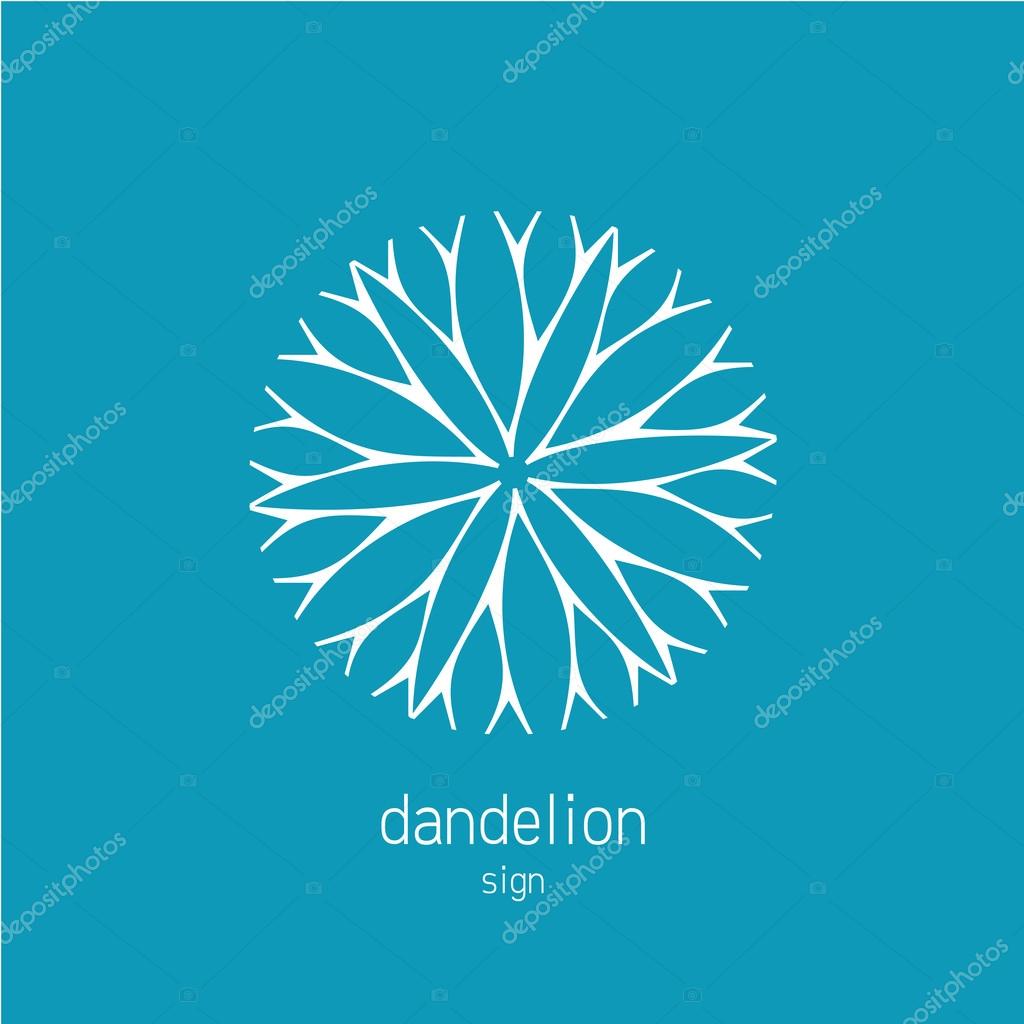 Dandelion logo template. Cosmetics natural symbol.