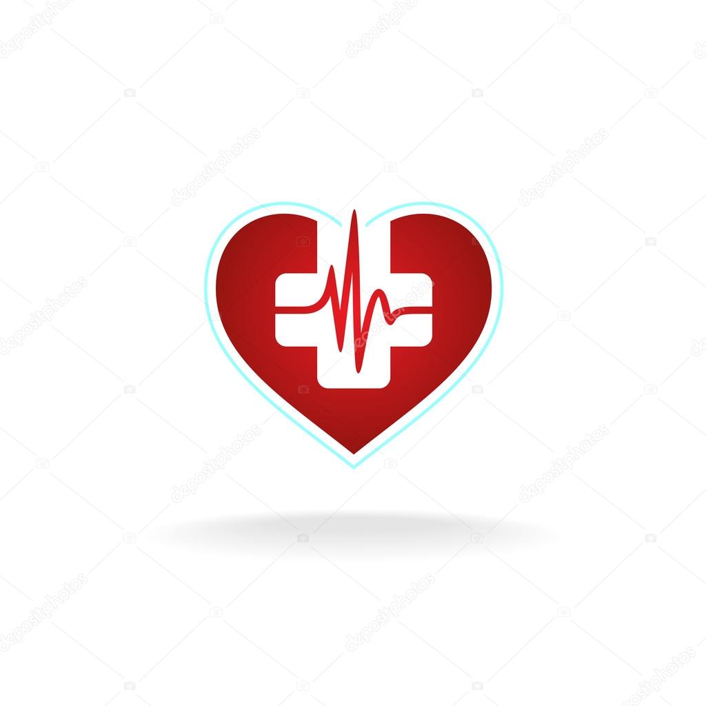 Heart logo with medical cross