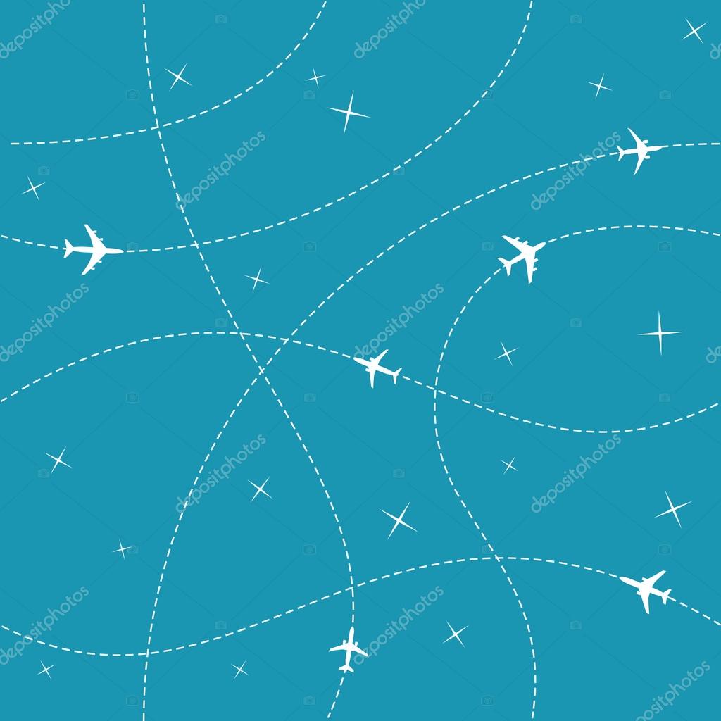 Planes with trajectories and stars
