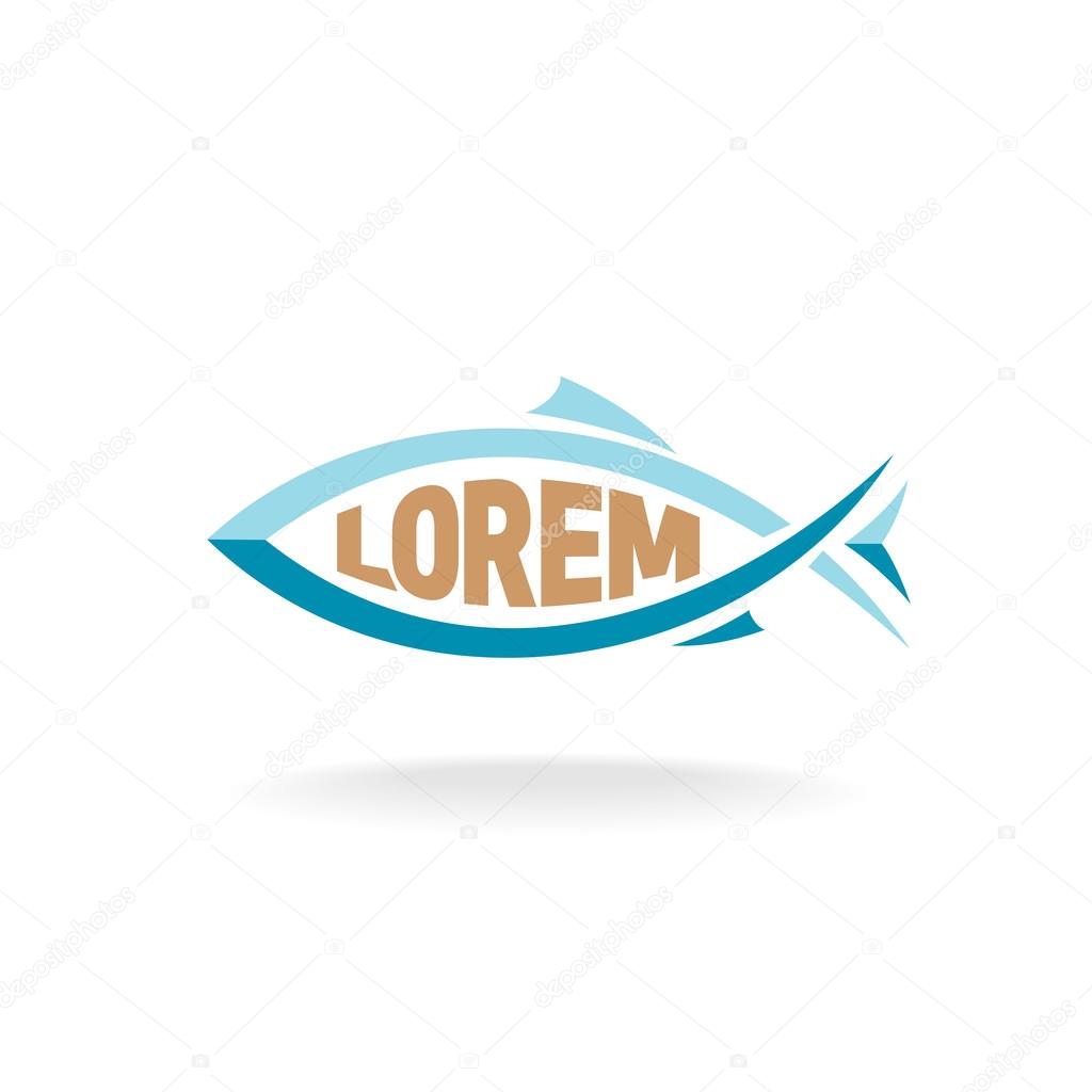 Fish logo with place for text inside of the silhouette