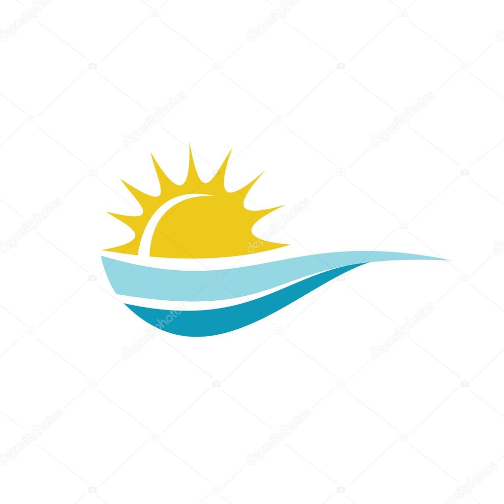 Sun with sea logo