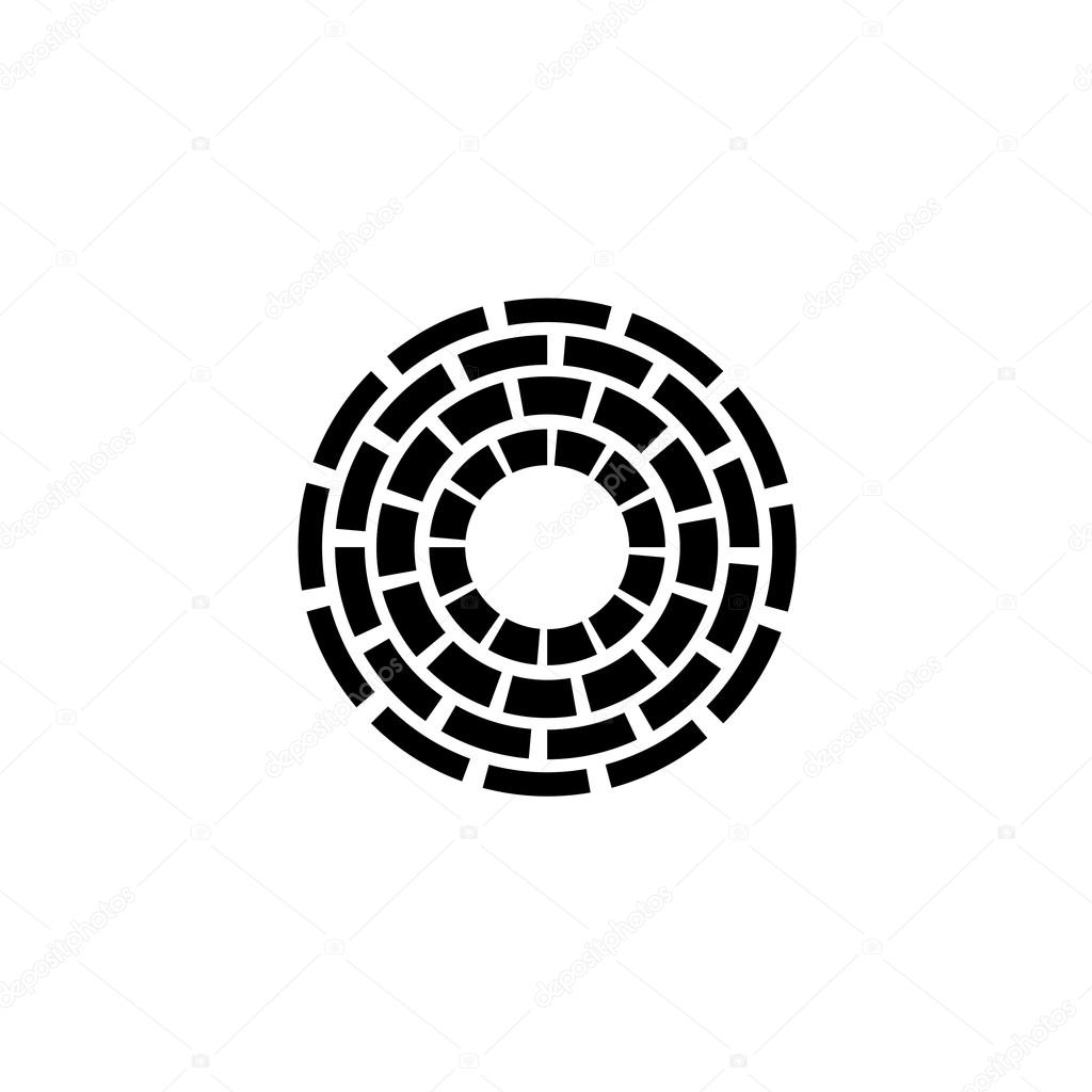 Concentric dashed circles sign