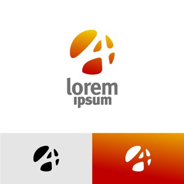 Yuvarlak bir logo mektup.