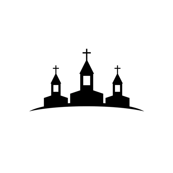 Three church silhouettes — Stock Vector