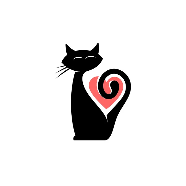 Elegante logo de gato — Archivo Imágenes Vectoriales