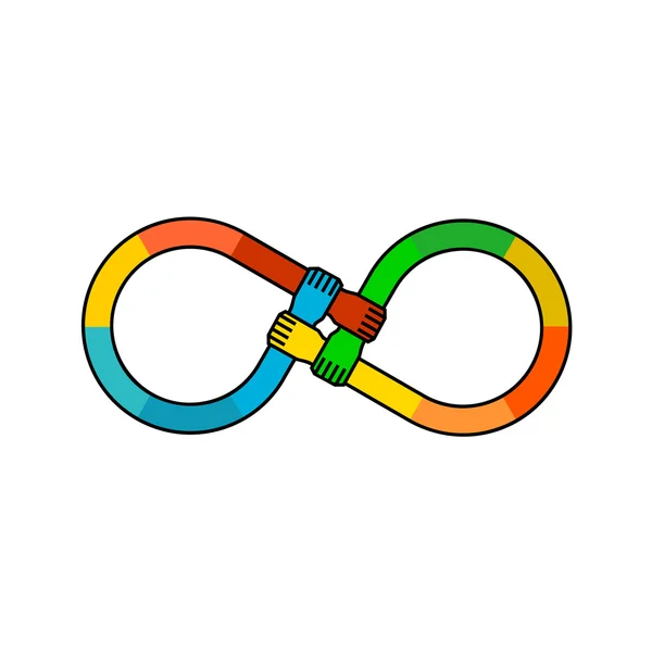 Manos infinito logo — Archivo Imágenes Vectoriales