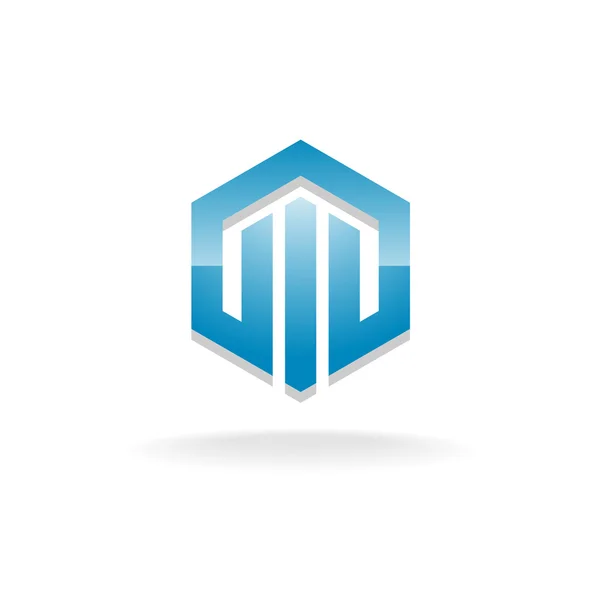 Šestihranná průmyslové logo — Stockový vektor