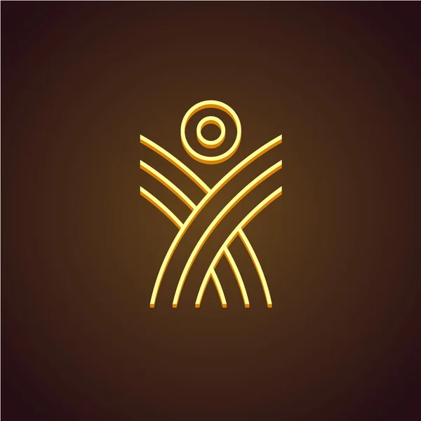 Human figure linear logo — Stock Vector