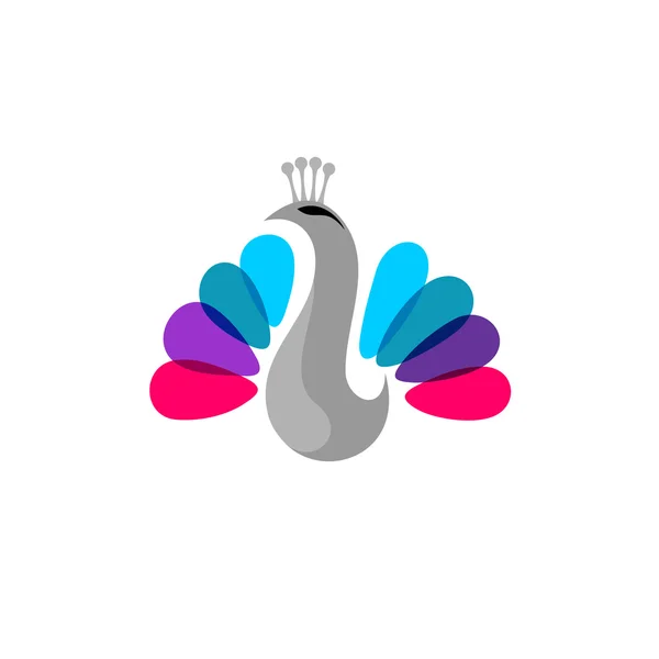 Цветной логотип павлина — стоковый вектор