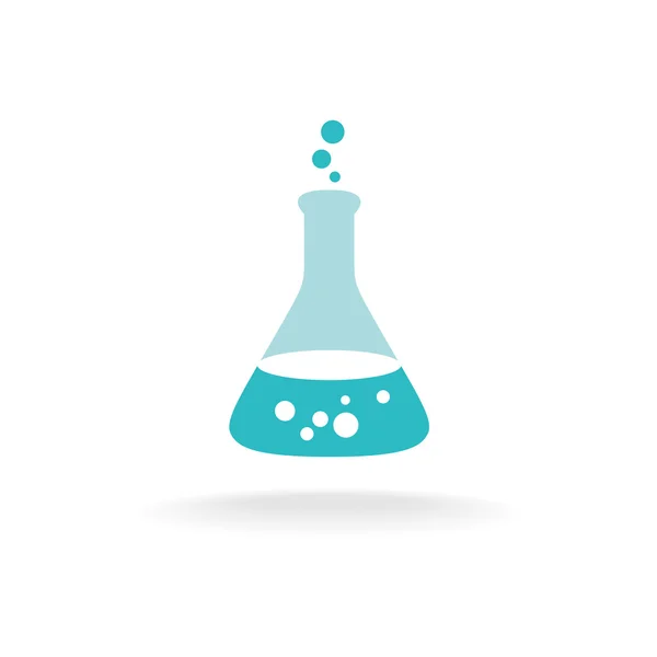 Logo chimique avec fiole — Image vectorielle