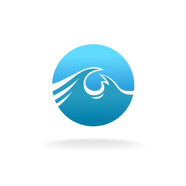 Acqua onda logo rotondo . — Vettoriale Stock