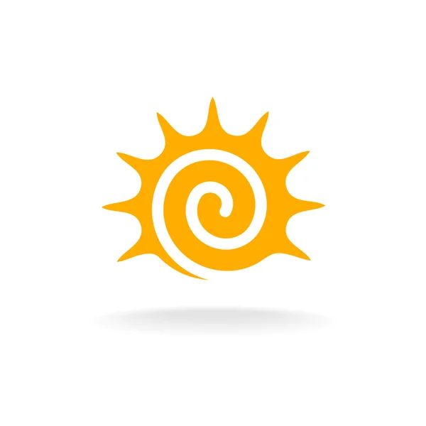 Logotipo espiral sol — Vetor de Stock