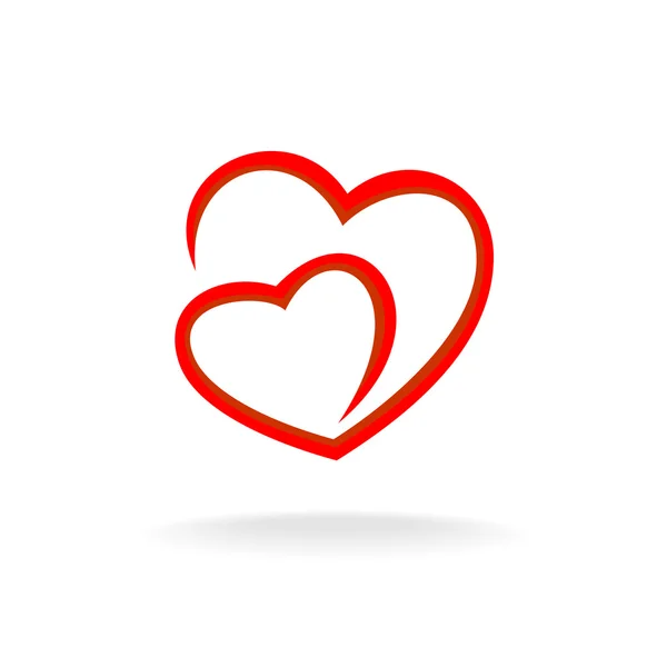 Zwei Herzen Logo — Stockvektor