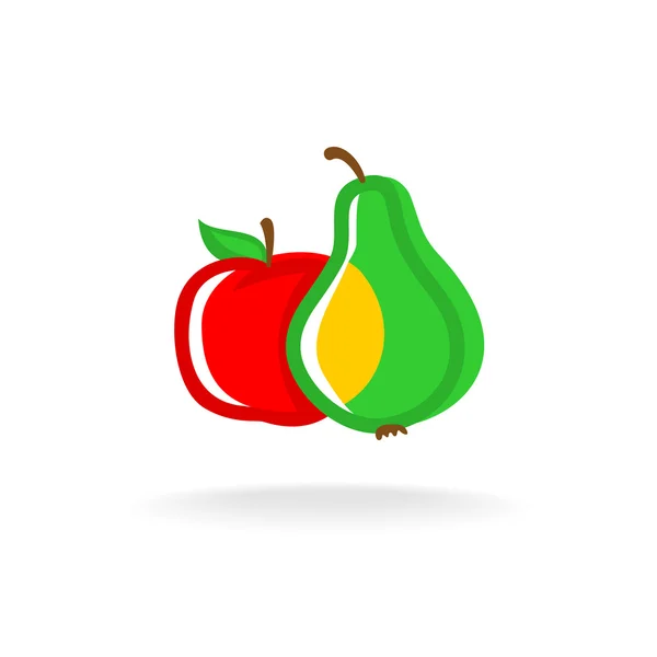 Apfel und Birne Logo — Stockvektor