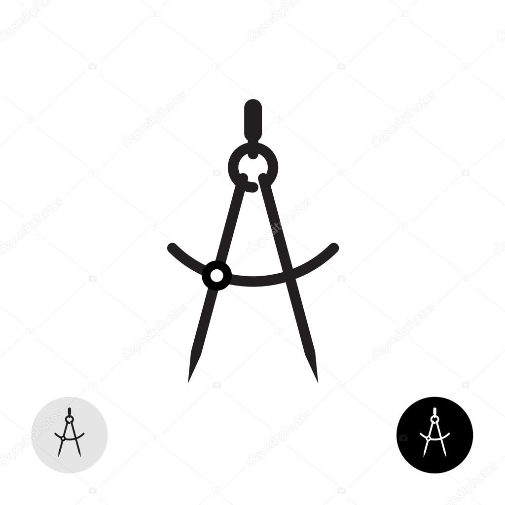 Compass divider black silhouette. Simple calipers icon.