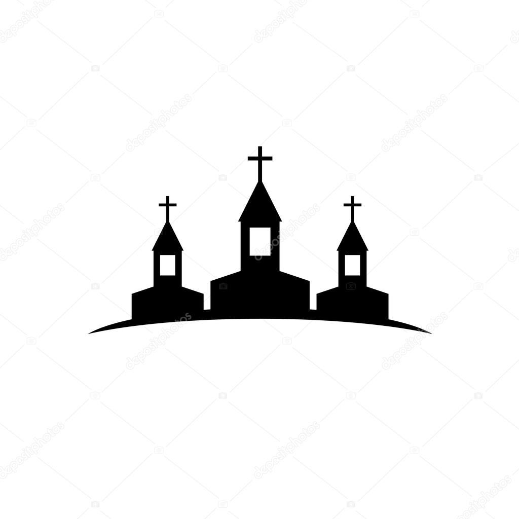 Three church silhouettes