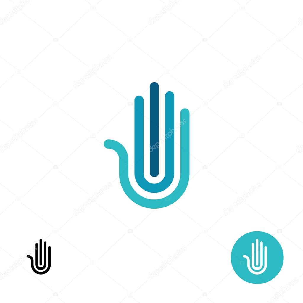 Hand stylized line logo. Black and white variations included.