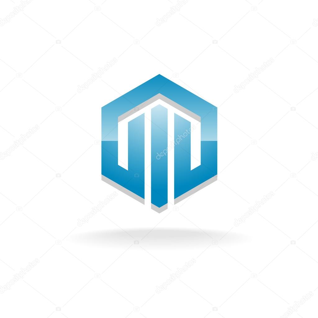 Hex real estate industry logo template