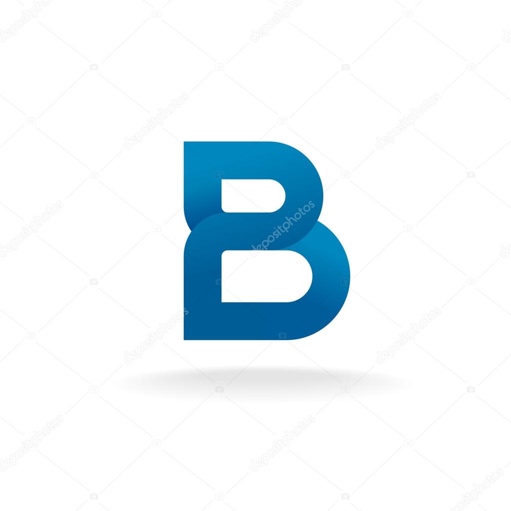 Letter B color ribbon style logo