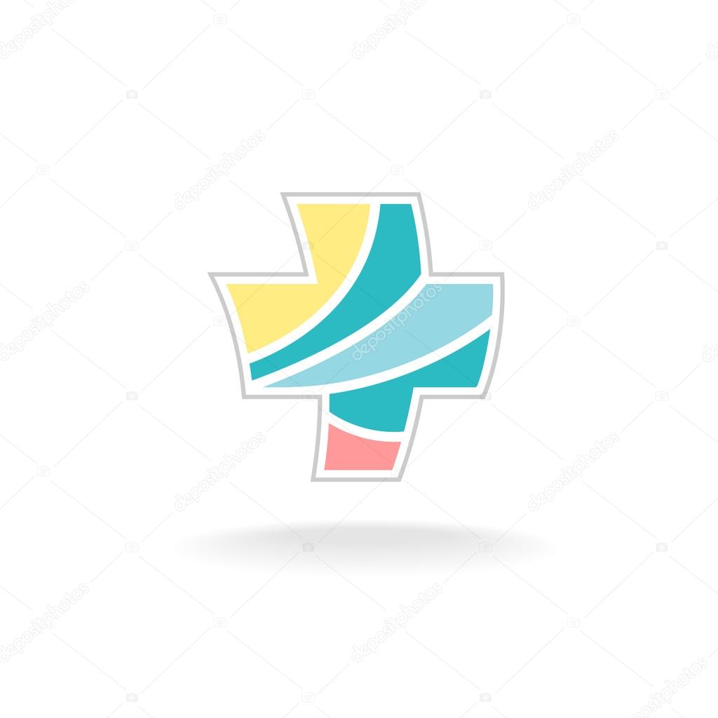 Colorful medicine cross motion logo template