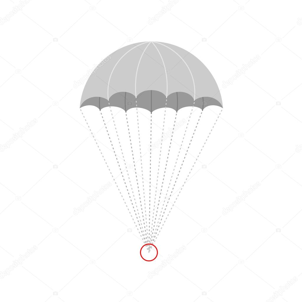 Parachute sport vector isolated illustration on white background