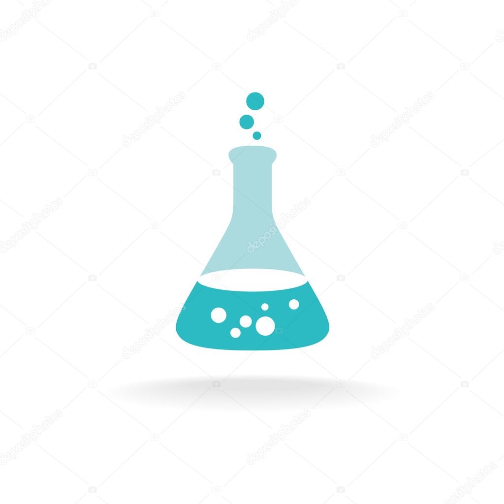 Chemical logo with flask