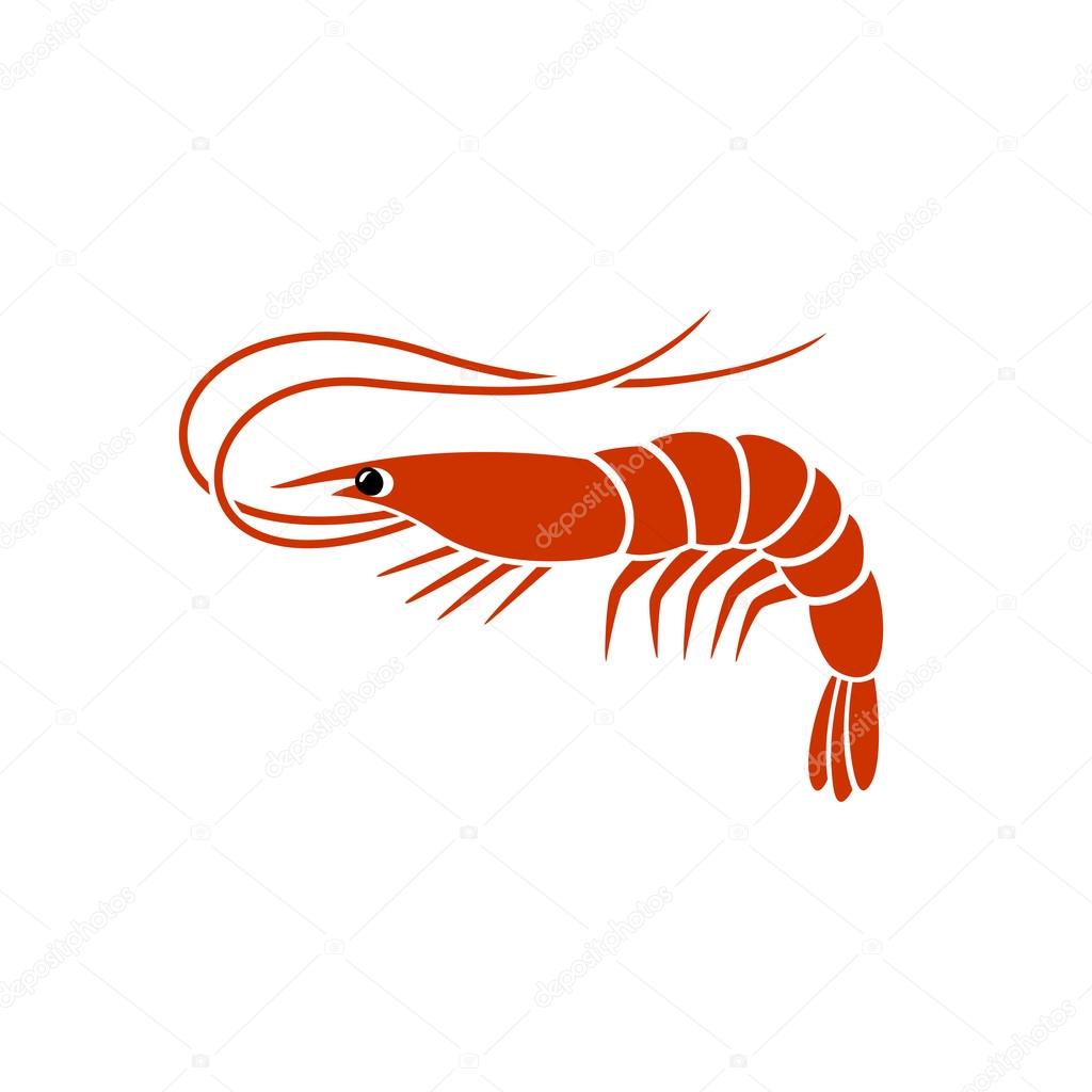 Shrimp silhouette logo