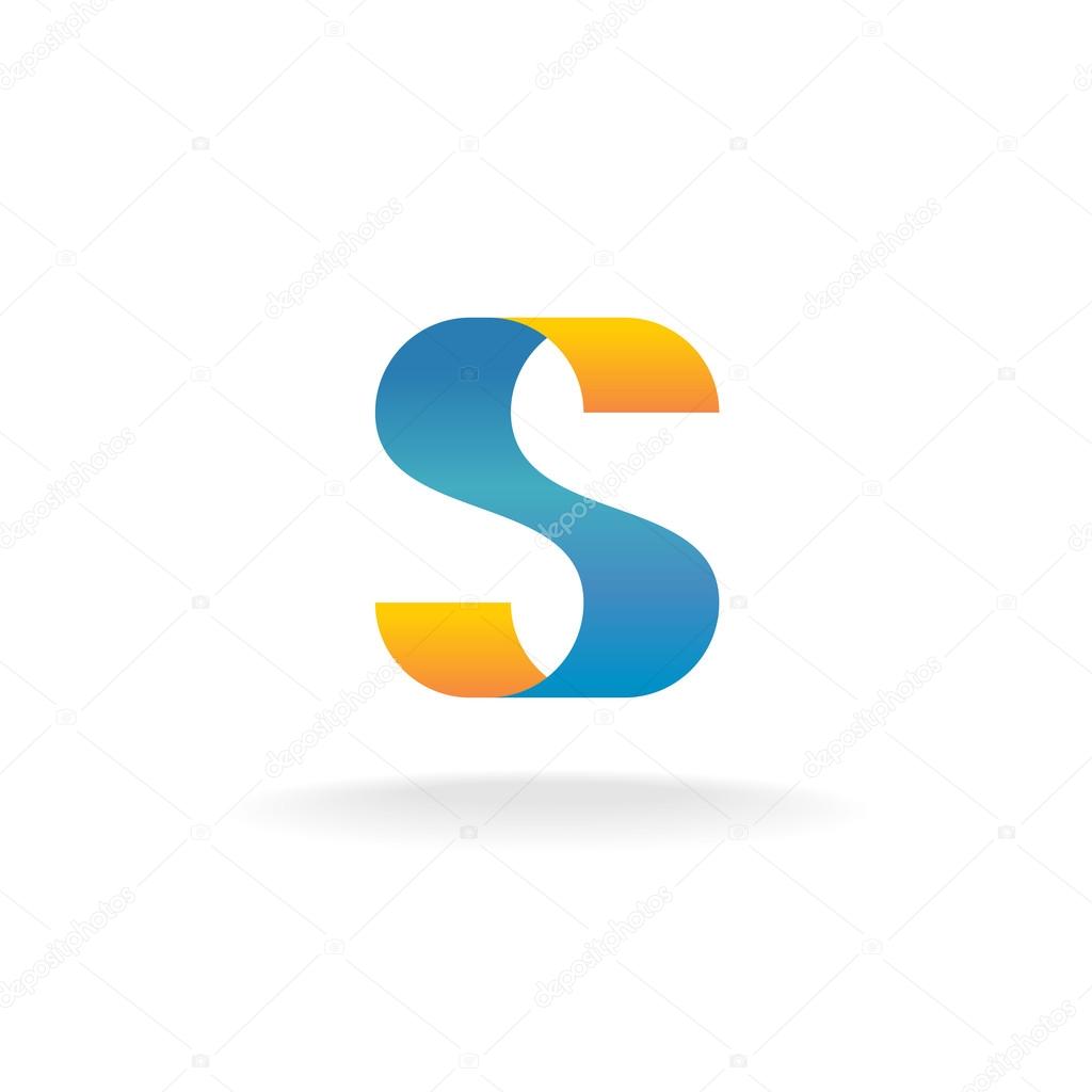 Letter S outline ribbon logo on white background