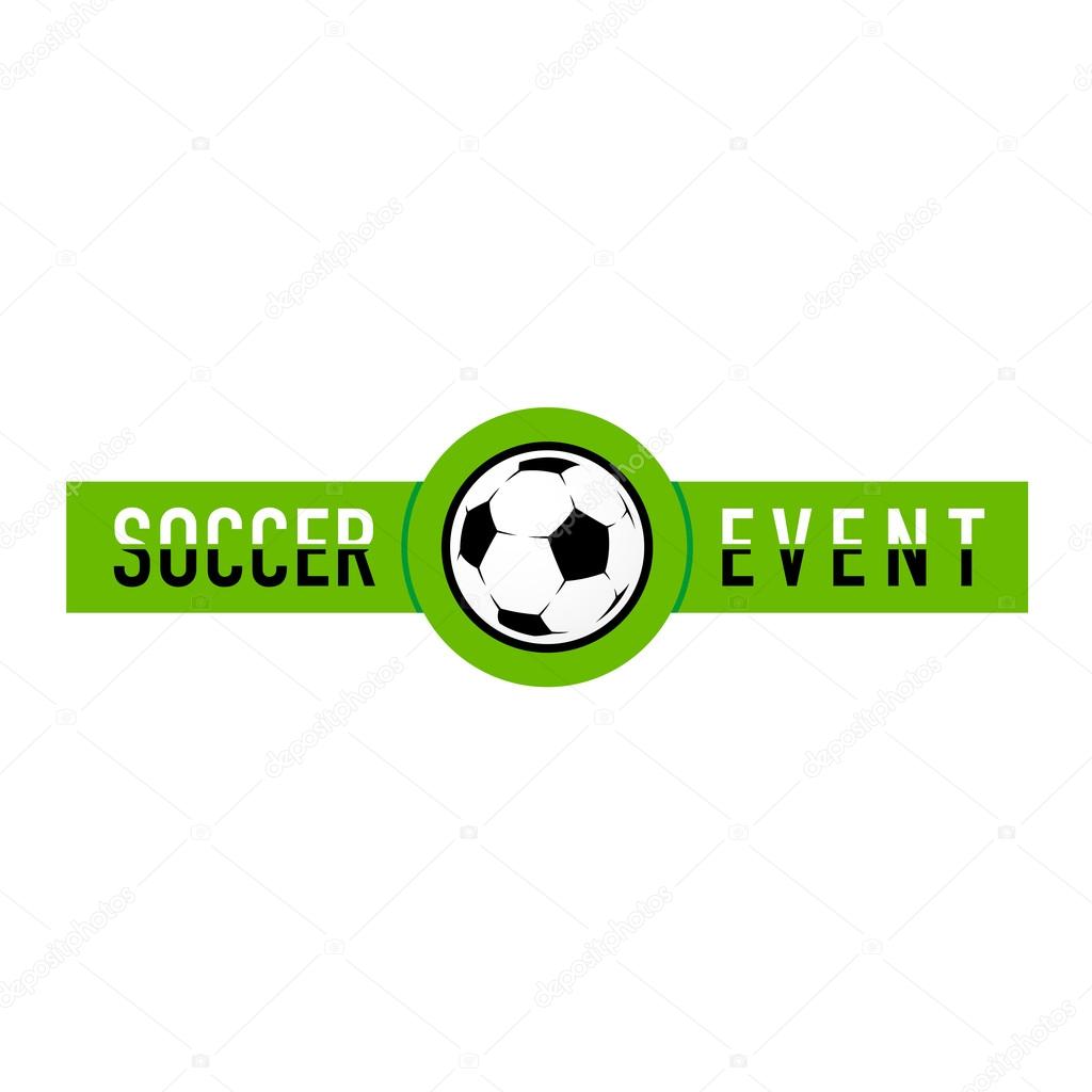 Soccer event logo. Football match title sign. on white background
