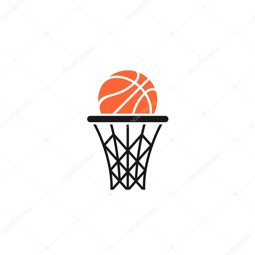 Basket and ball vector logo
