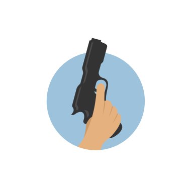 Hand with starting pistol symbol clipart