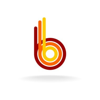 B harfi retro tarzı logo