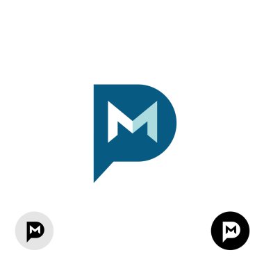 PM letters logo clipart