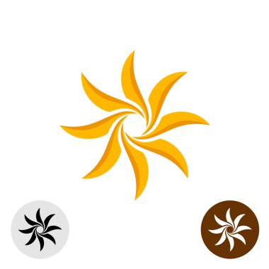 Turuncu zarif güneş logosu.