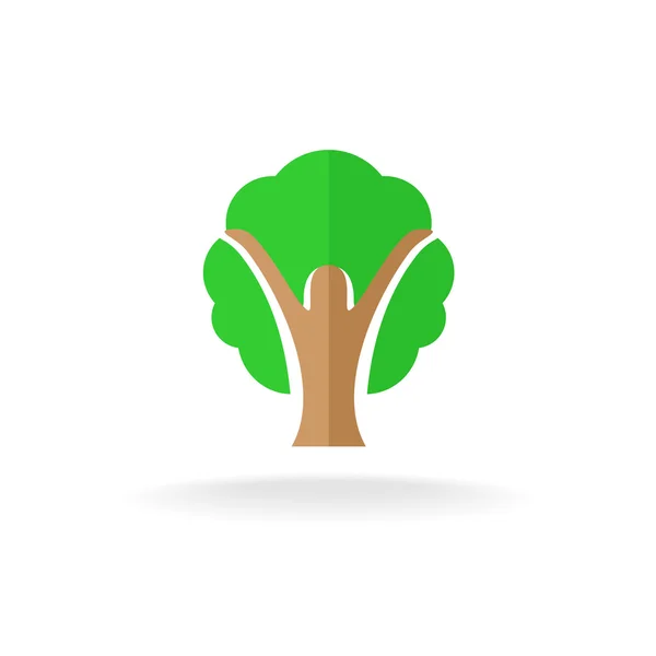 Kadın siluet ağaç logosu — Stok Vektör