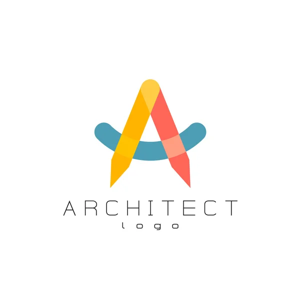 Bokstaven A arkitekt logotyp — Stock vektor
