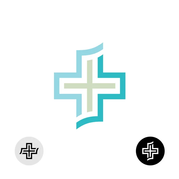 Symbole croix logo . — Image vectorielle