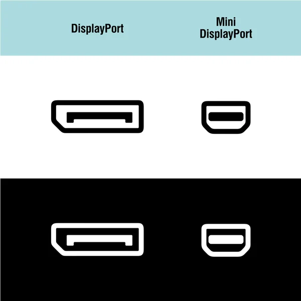 DisplayPort y Mini DisplayPort — Archivo Imágenes Vectoriales