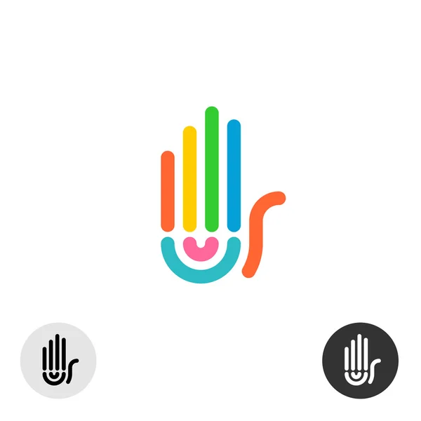 Regenboog geometrische lineaire stijl logo — Stockvector