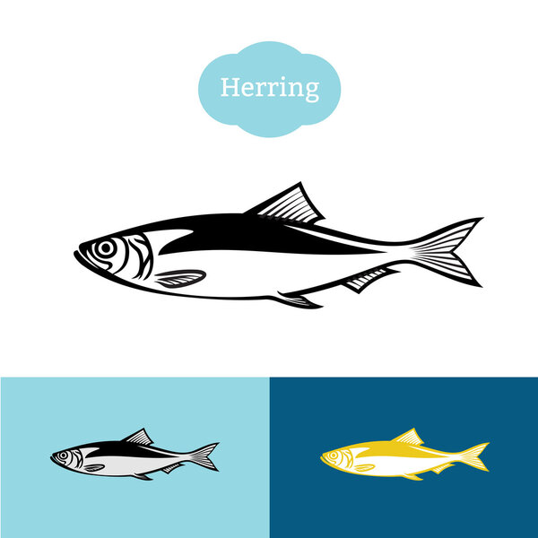 Herring black one color silhouette.