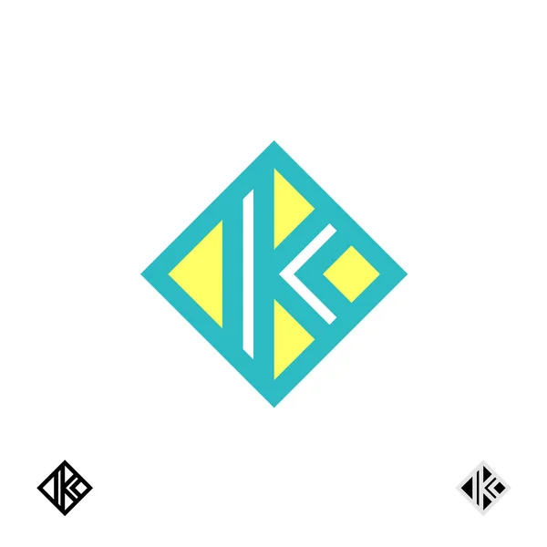 Logo geometris huruf K - Stok Vektor