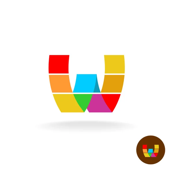 Letter W regenboog logo. — Stockvector