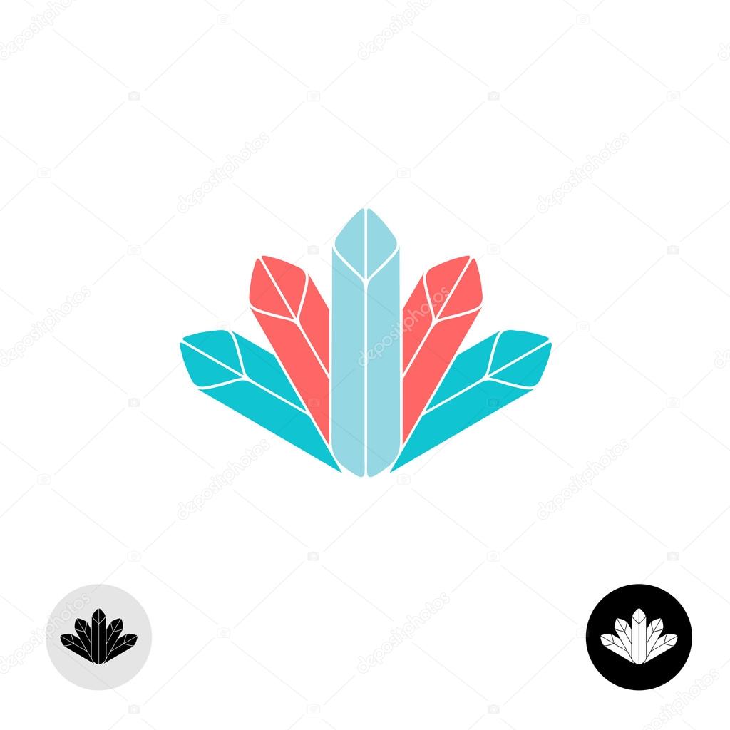 Diamonds or color pastel oil crayons logo template