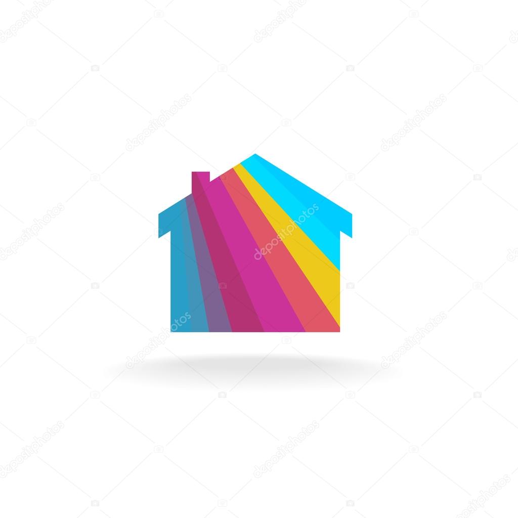 Colorful house silhouette logo