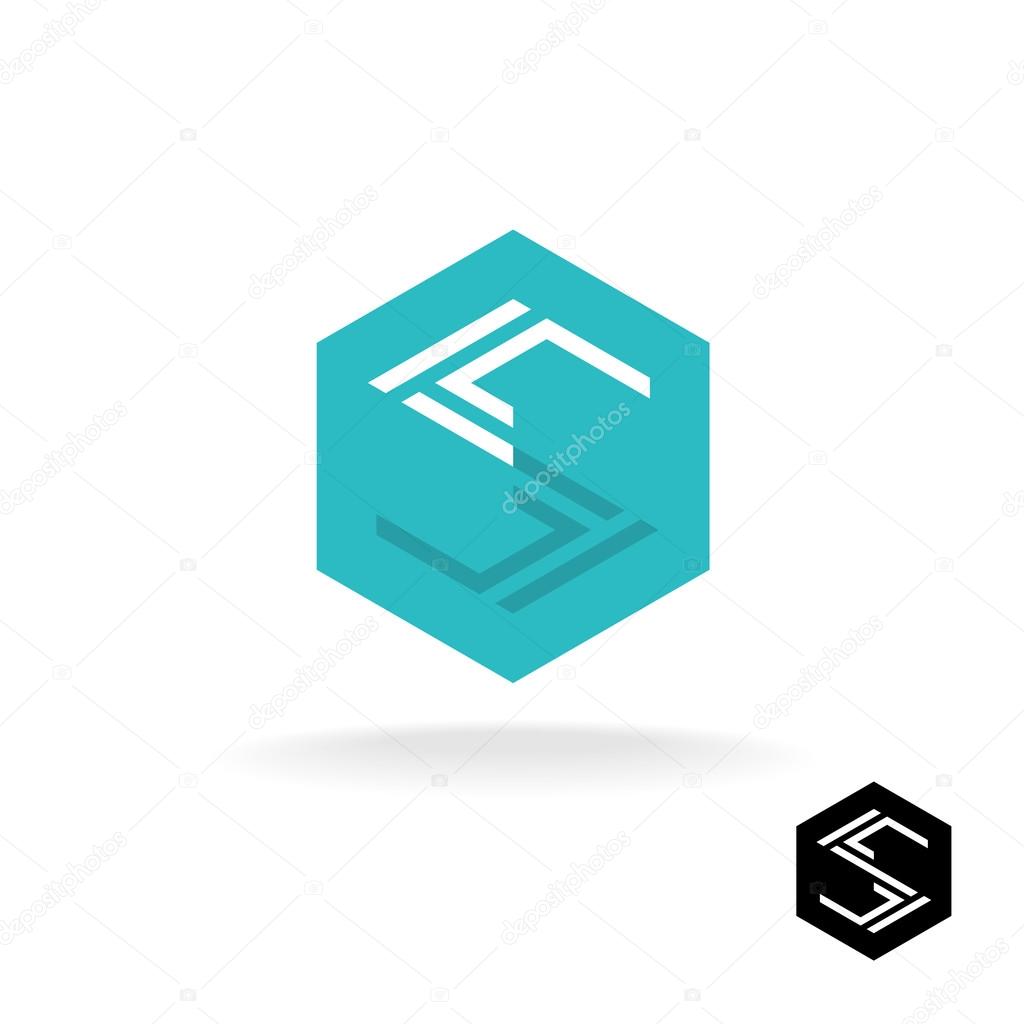 Letter S technical hex based logo