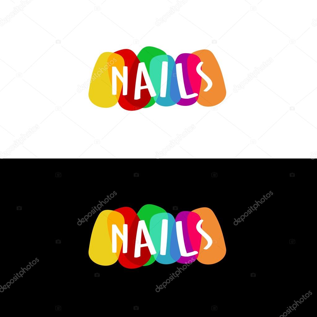 Nails colorful logo.Transparency are flattened.